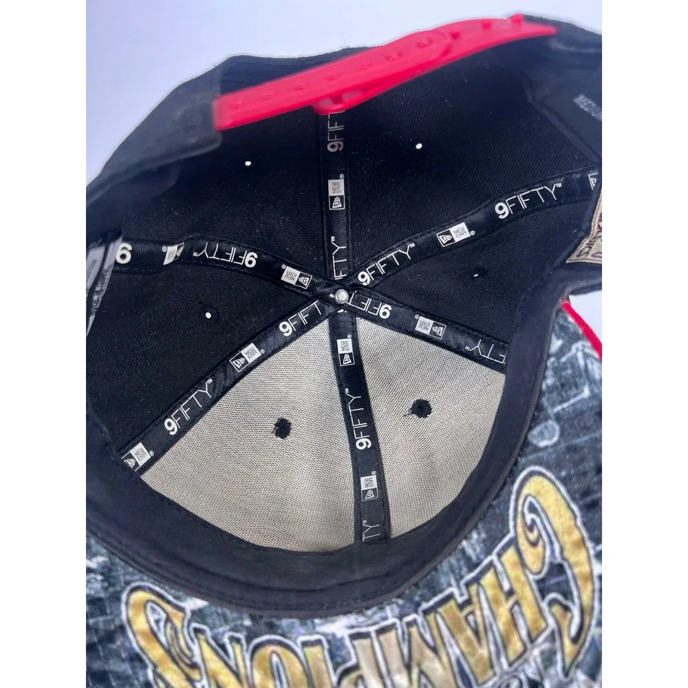 New Era Chicago Bulls Snapback Hat Mens M/L Black Red 1991 Champions 9FIFTY NBA